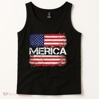 Merica Distressed Flag Tank Top thumb 2