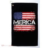Merica Distressed Flag Golf Towel thumb 0