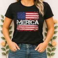 Merica Distressed Flag Women's T-Shirt thumb 2