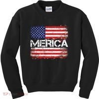 Merica Distressed Flag Kids Sweatshirt thumb 0