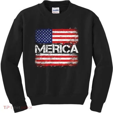Merica Distressed Flag Kids Sweatshirt
