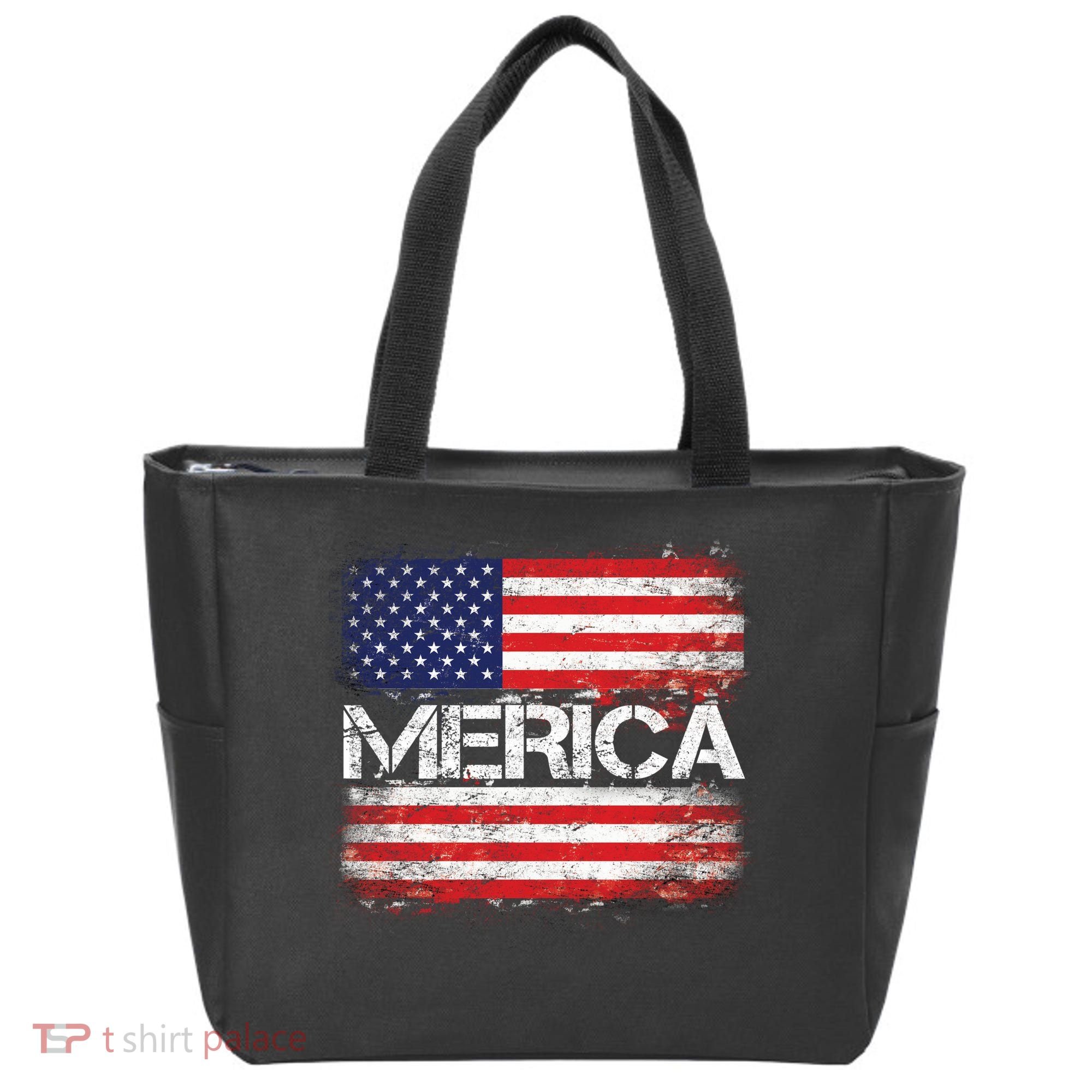 Merica Distressed Flag Tote Bag