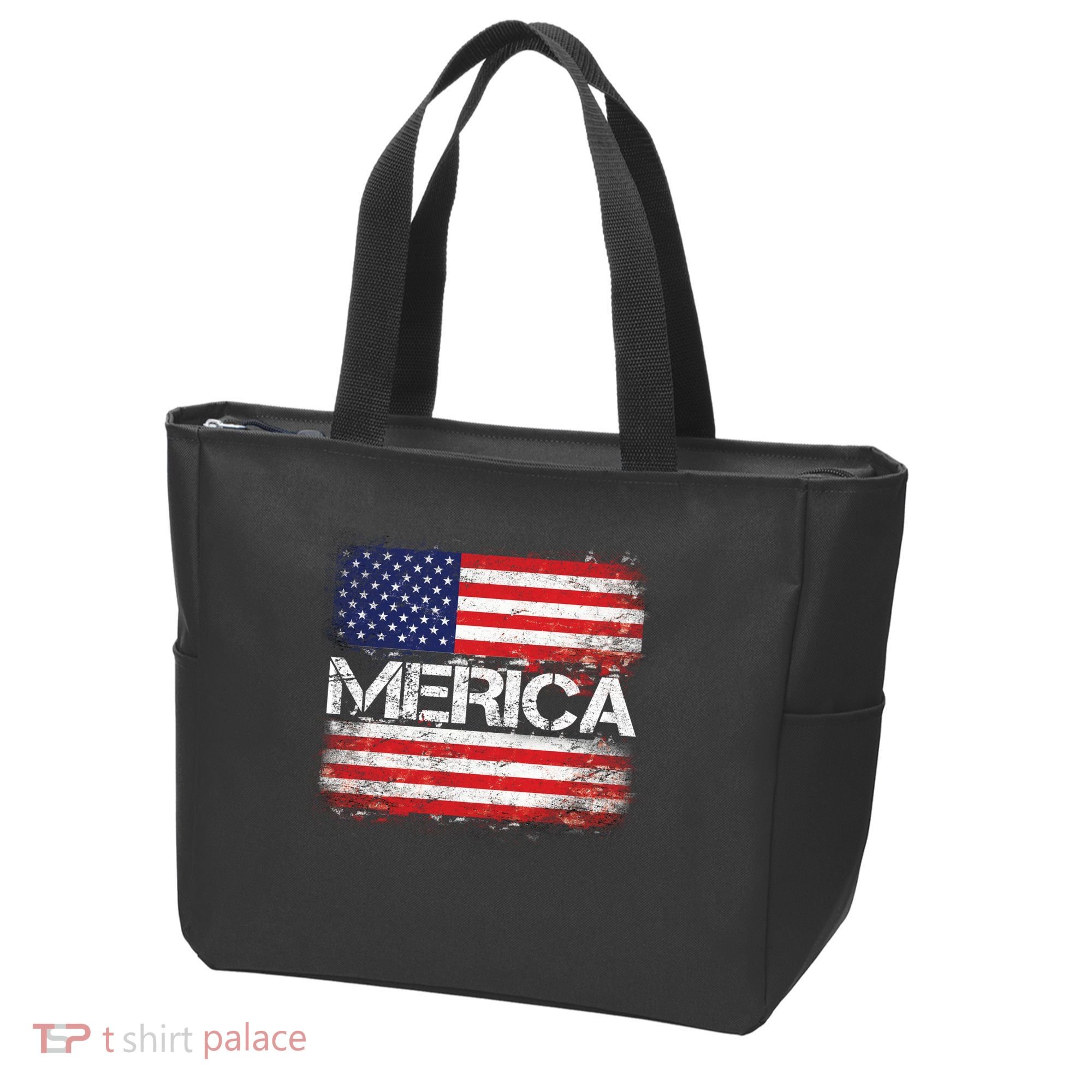 Merica Distressed Flag Tote Bag