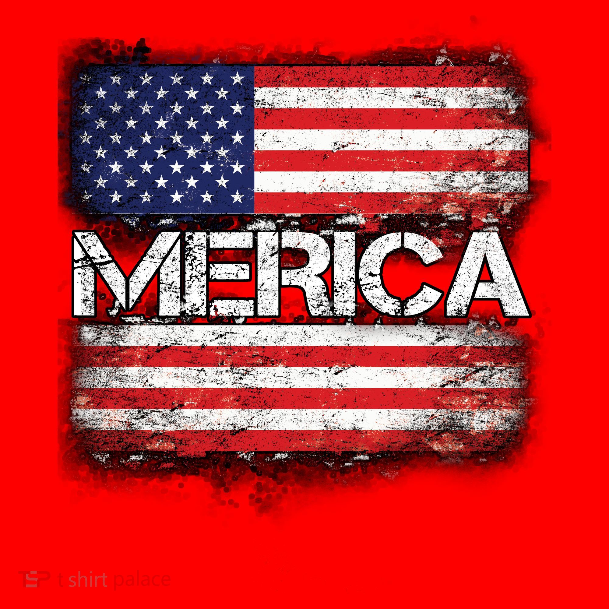 Merica Distressed Flag Santa Hat