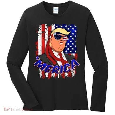 Merica Donald Trump Women's Long Sleeve Shirt