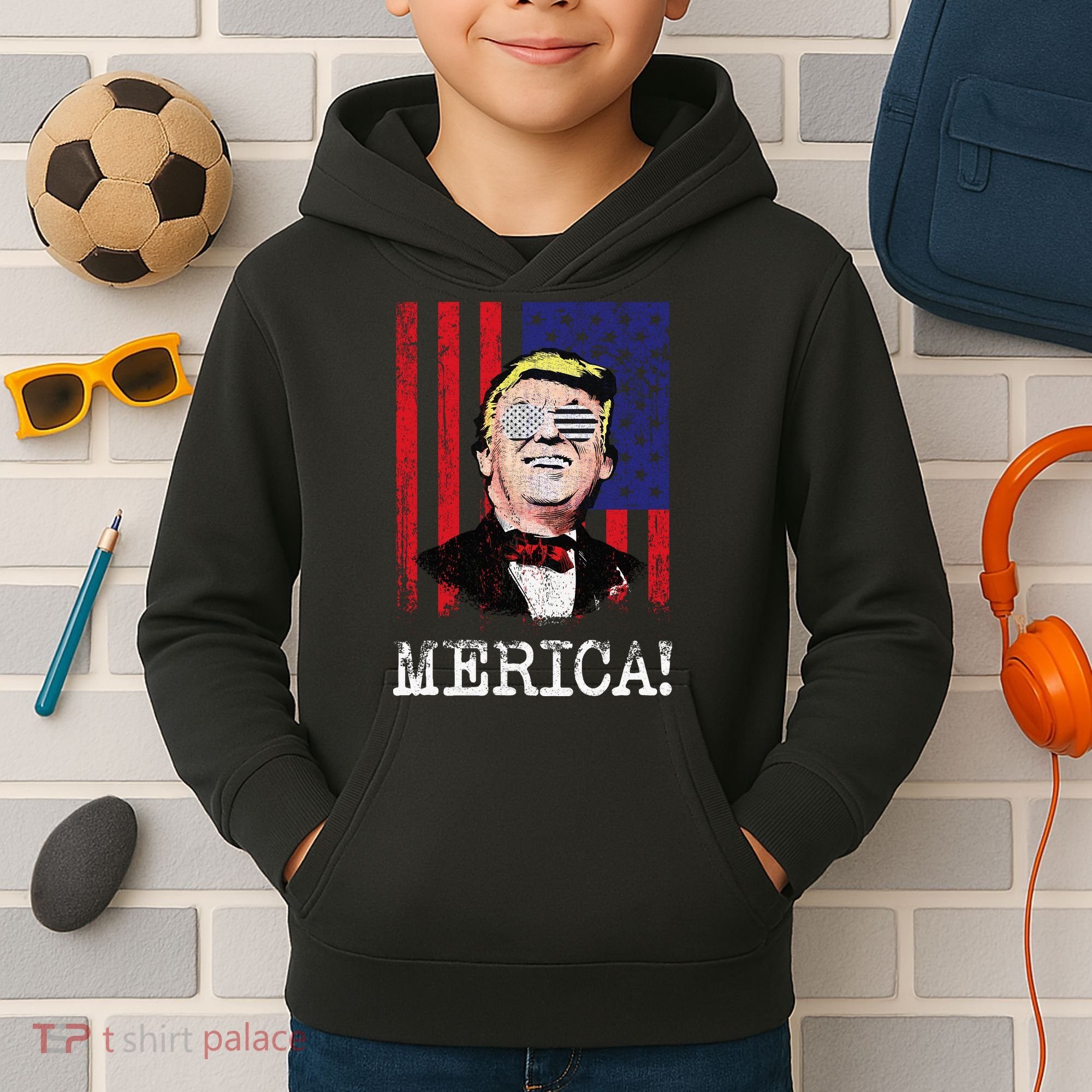 Merica Donald Trump USA Kids Hoodie