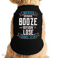 Merica Drinkin' Booze And Refusin' To Lose Doggie Tank thumb 0