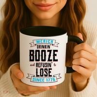 Merica Drinkin' Booze And Refusin' To Lose Coffee Mug thumb 3