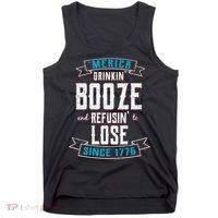 Merica Drinkin' Booze And Refusin' To Lose Tank Top thumb 0
