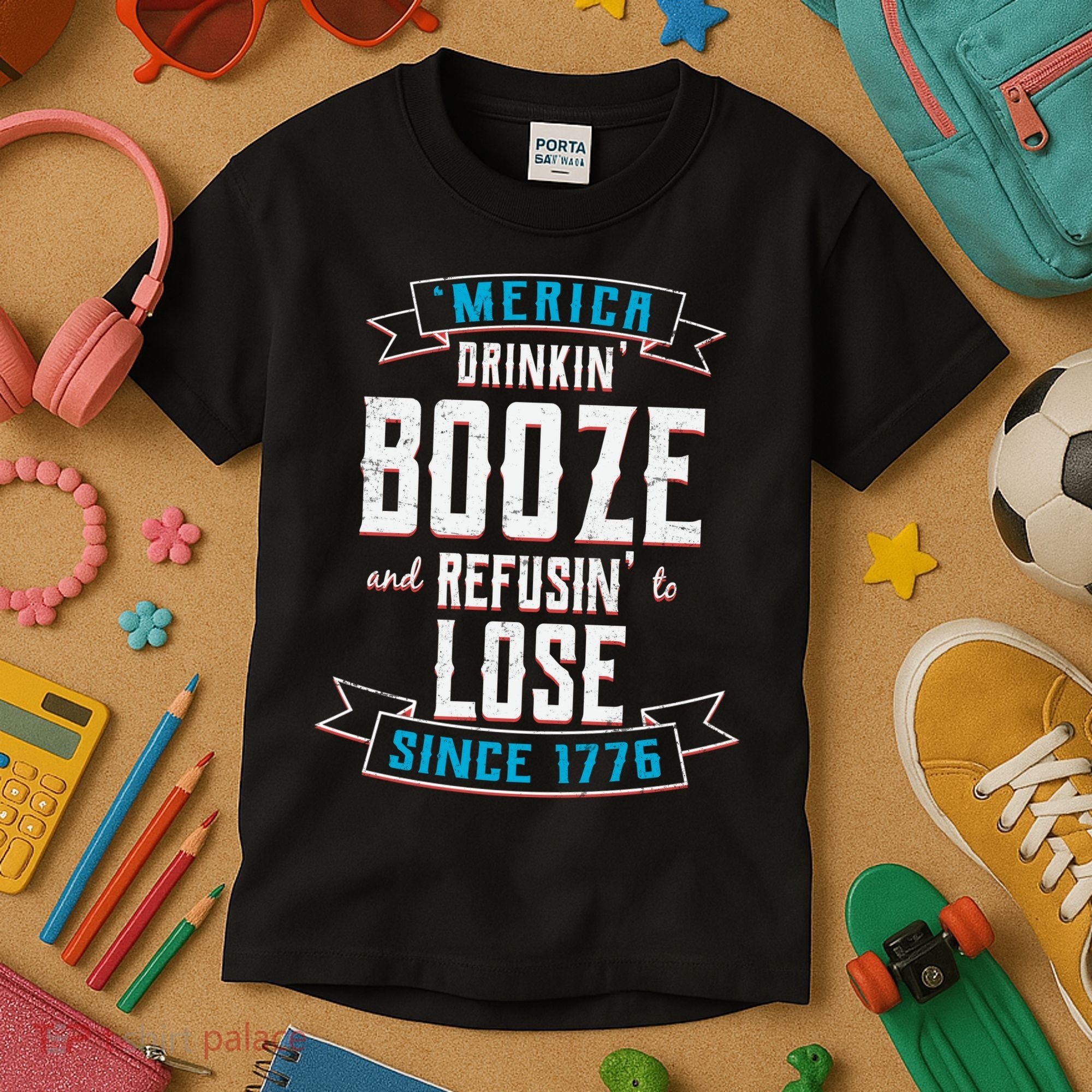 Merica Drinkin' Booze And Refusin' To Lose Kids T-Shirt