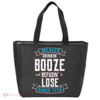 Merica Drinkin' Booze And Refusin' To Lose Tote Bag thumb 0