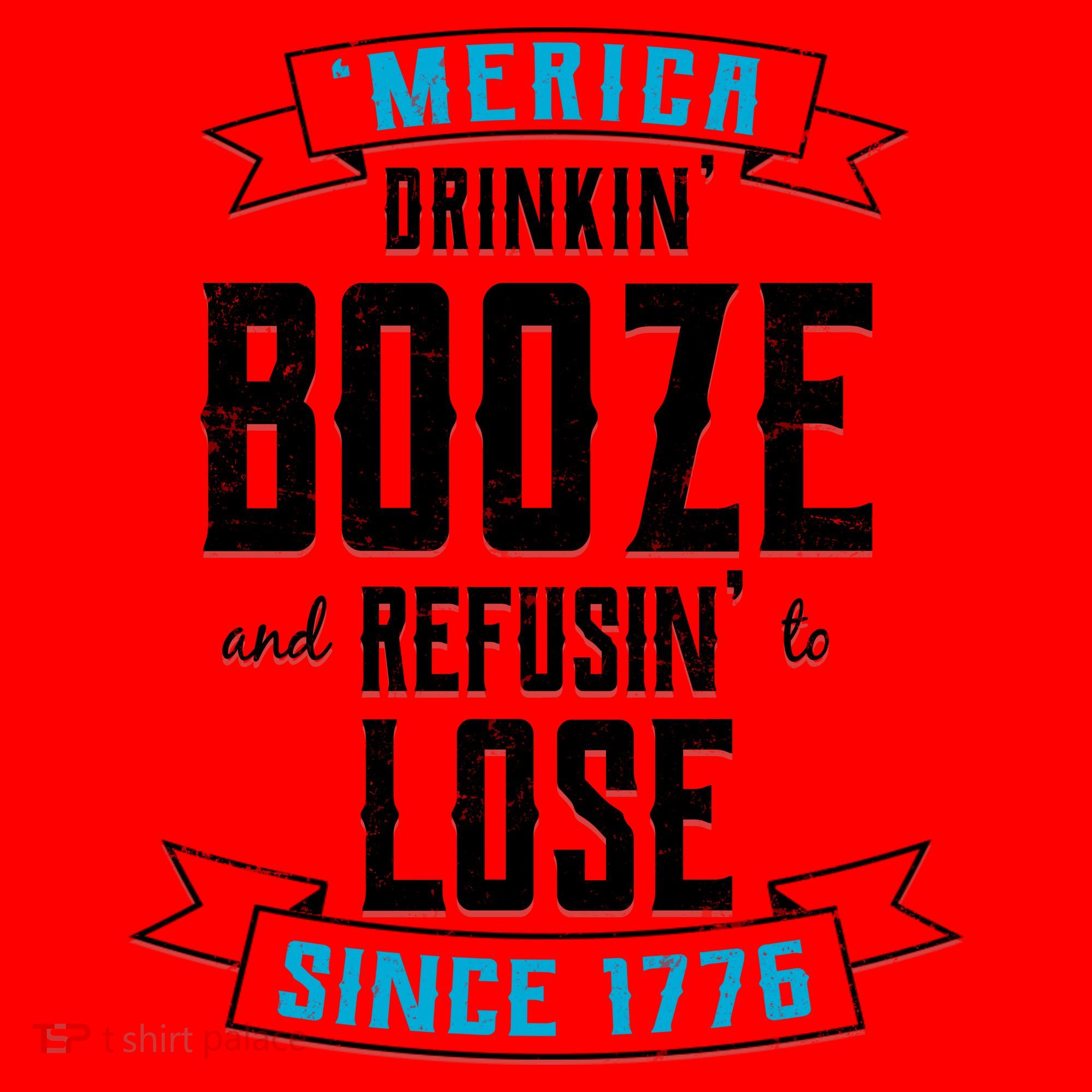Merica Drinkin' Booze And Refusin' To Lose Santa Hat
