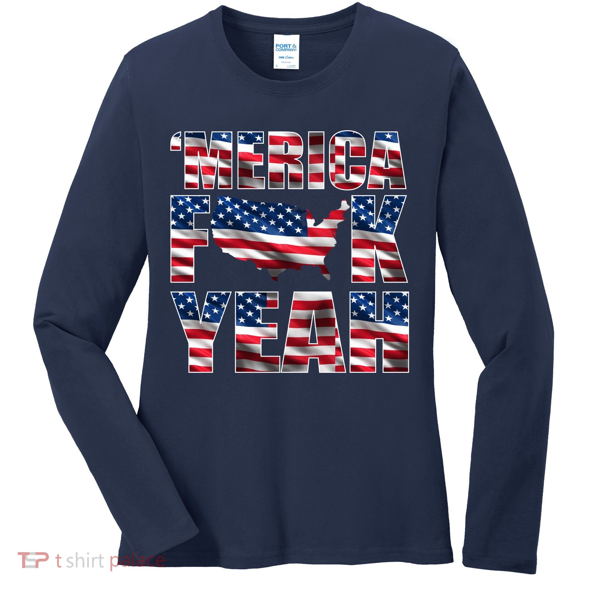 Merica Fck Yeah Women's Long Sleeve Shirt