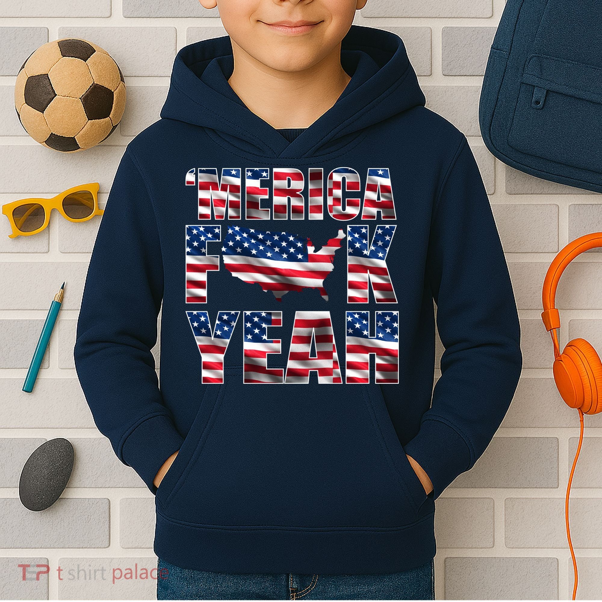Merica Fck Yeah Kids Hoodie
