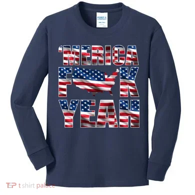 Merica Fck Yeah Kids Long Sleeve Shirt