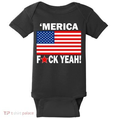 Merica F*ck Yeah! USA Baby Bodysuit