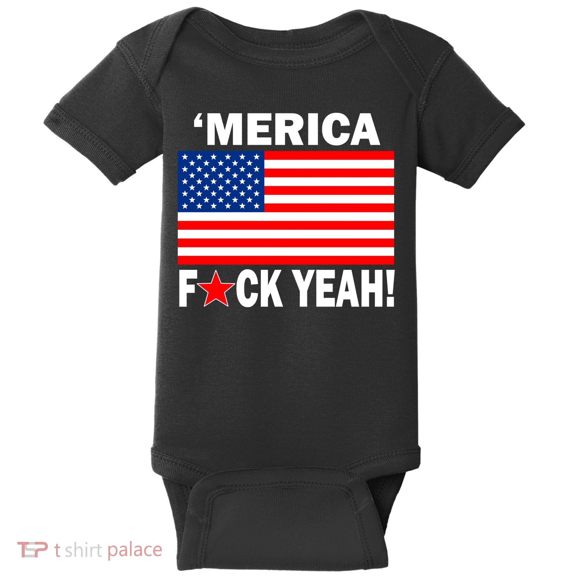 Merica F*ck Yeah! USA Baby Bodysuit