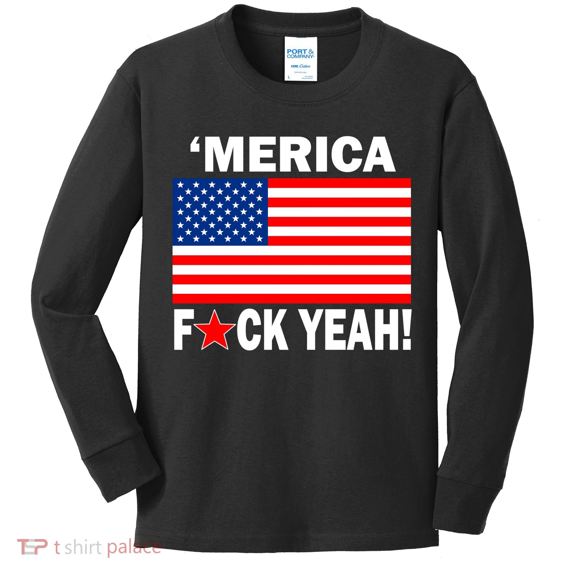 Merica F*ck Yeah! USA Kids Long Sleeve Shirt