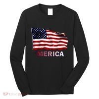 Merica Flag Wave Long Sleeve Shirt thumb 0
