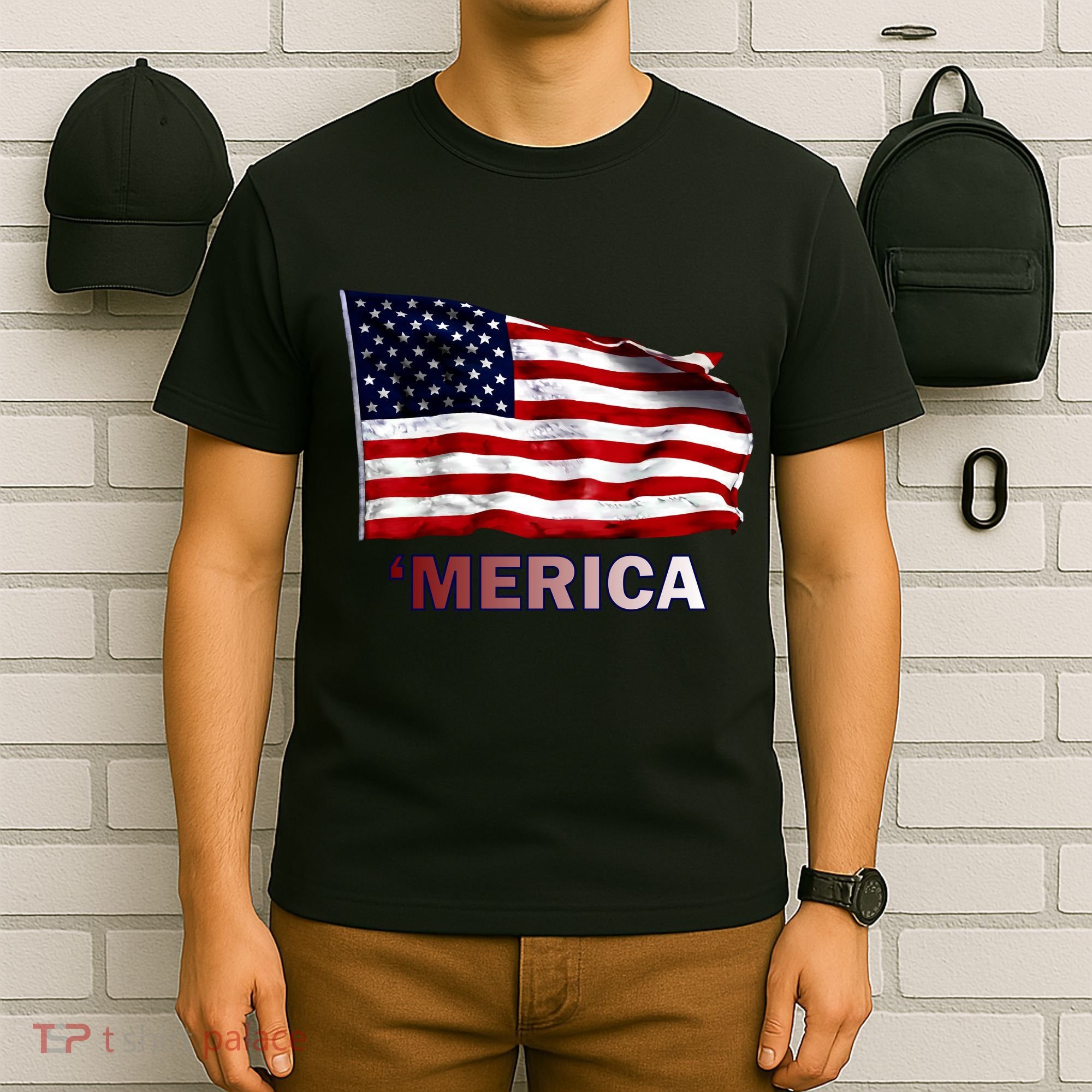 Merica Flag Wave T-Shirt