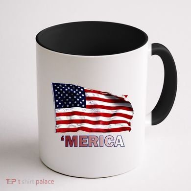 Merica Flag Wave Coffee Mug back
