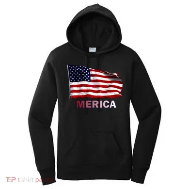 Merica Flag Wave Women's Hoodie