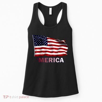 Merica Flag Wave Women's Tank Top