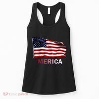 Merica Flag Wave Women's Tank Top thumb 0