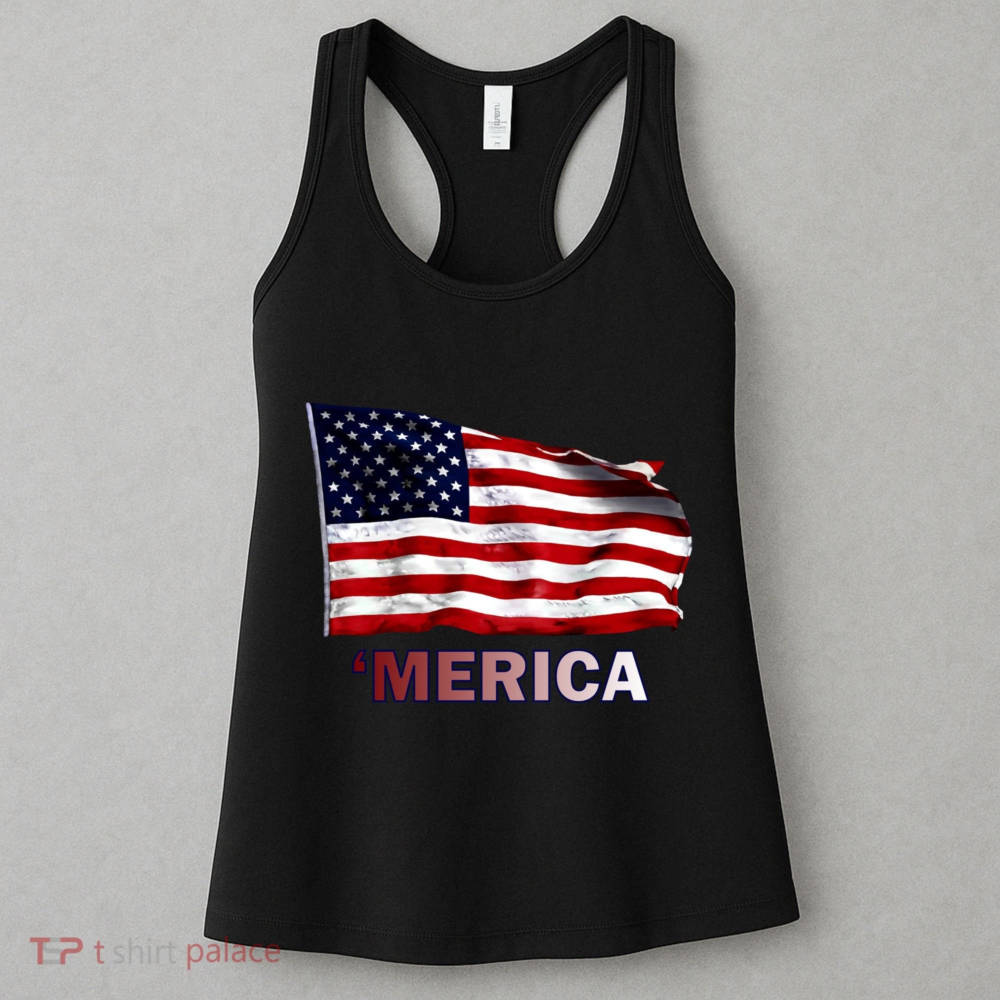 Merica Flag Wave Women's Tank Top