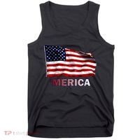 Merica Flag Wave Tank Top thumb 0
