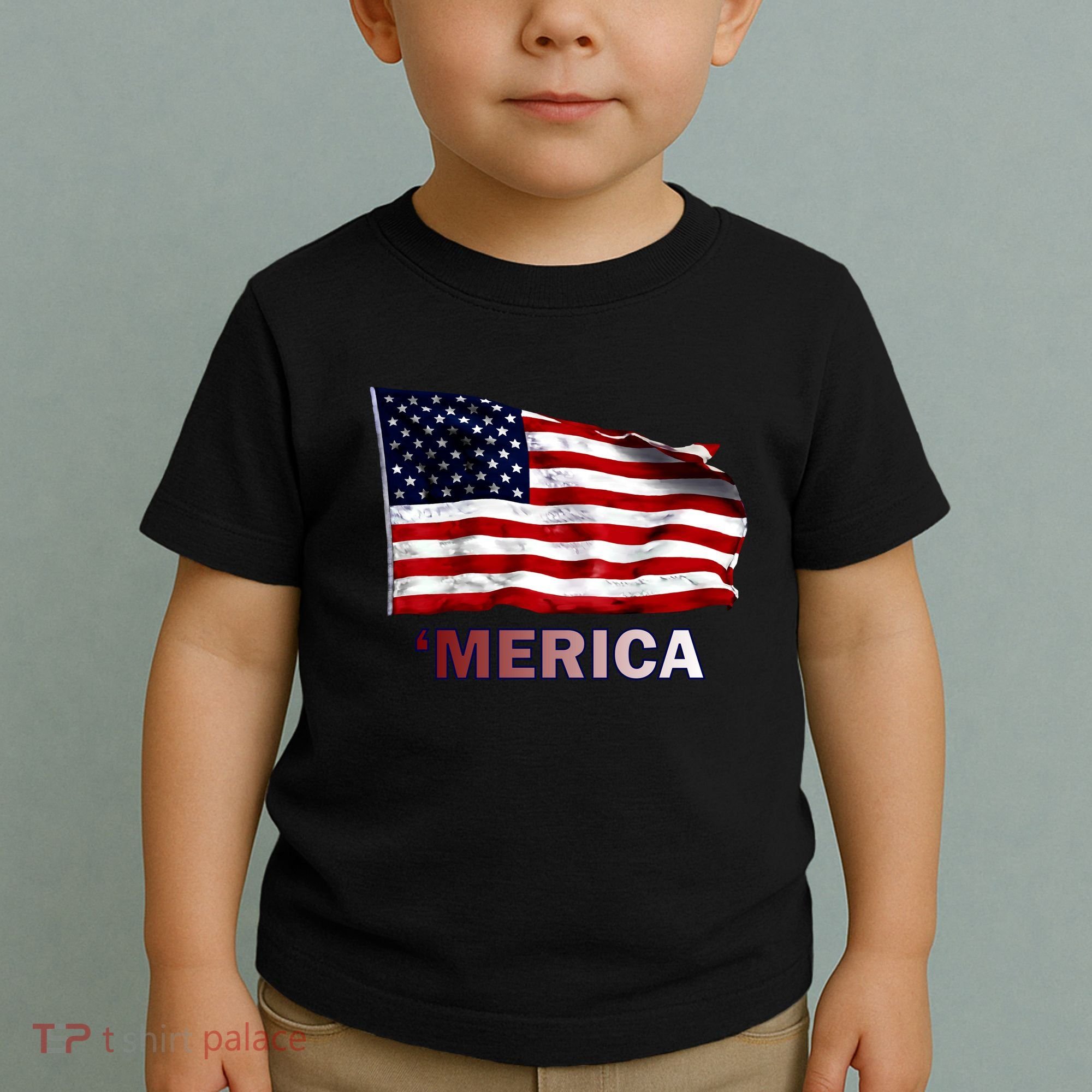 Merica Flag Wave Toddler T-Shirt