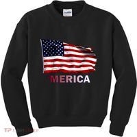 Merica Flag Wave Kids Sweatshirt thumb 0