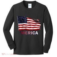Merica Flag Wave Kids Long Sleeve Shirt thumb 0