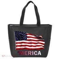 Merica Flag Wave Tote Bag thumb 0