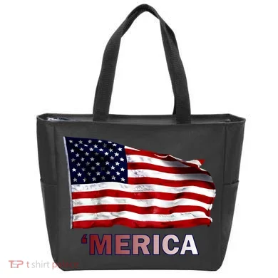 Merica Flag Wave Tote Bag