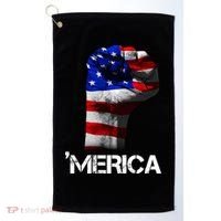 Merica Freedom Fist Golf Towel thumb 0