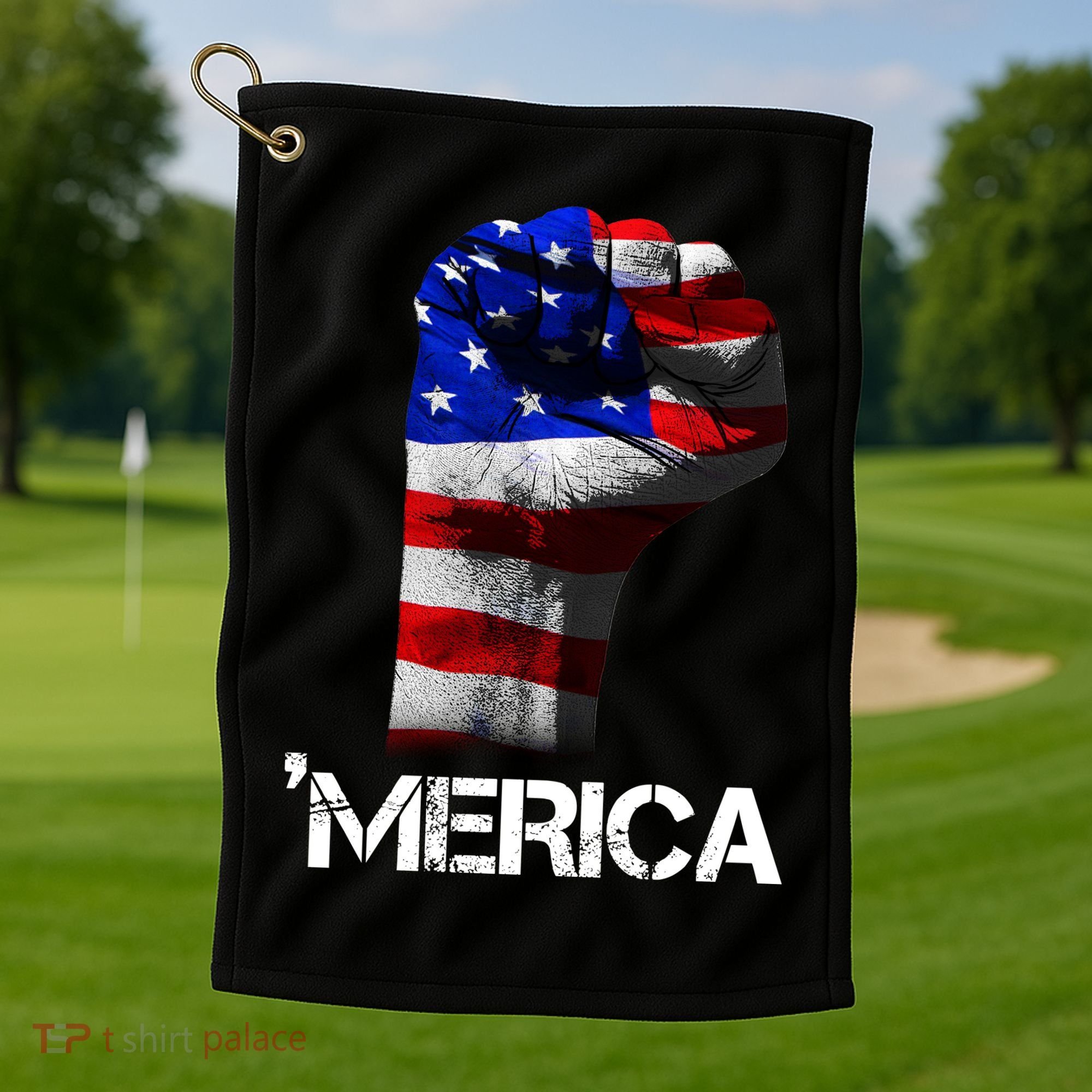 Merica Freedom Fist Golf Towel