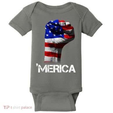 Merica Freedom Fist Baby Bodysuit