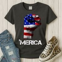 Merica Freedom Fist Women's T-Shirt thumb 3