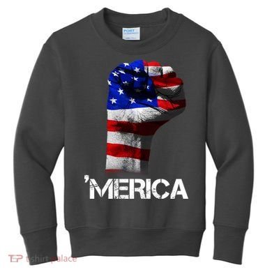 Merica Freedom Fist Kids Sweatshirt