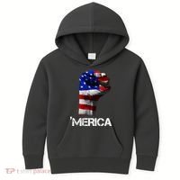 Merica Freedom Fist Kids Hoodie thumb 0