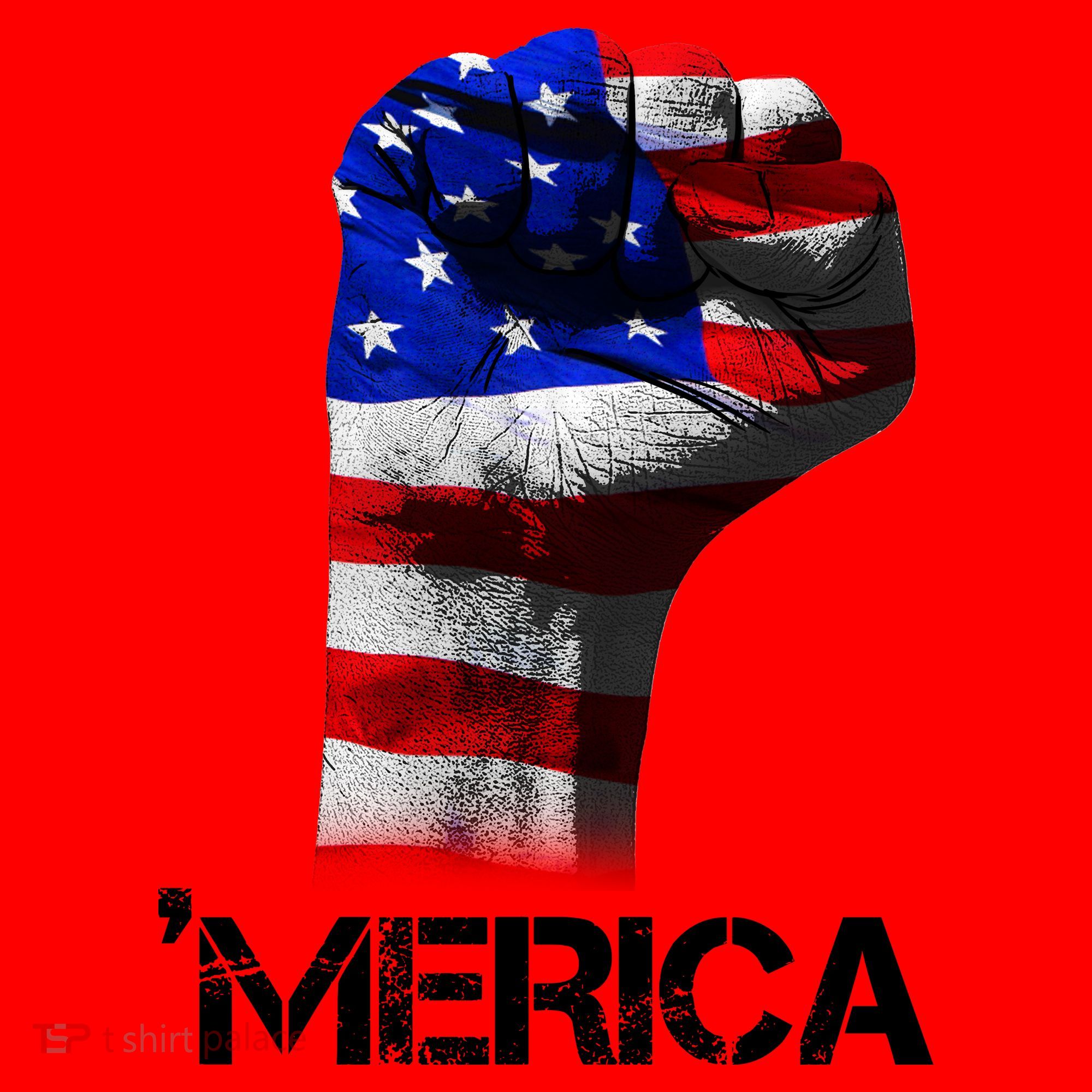 Merica Freedom Fist Santa Hat
