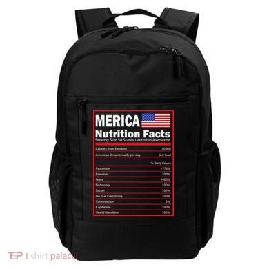 Merica Nutrition Facts Backpack