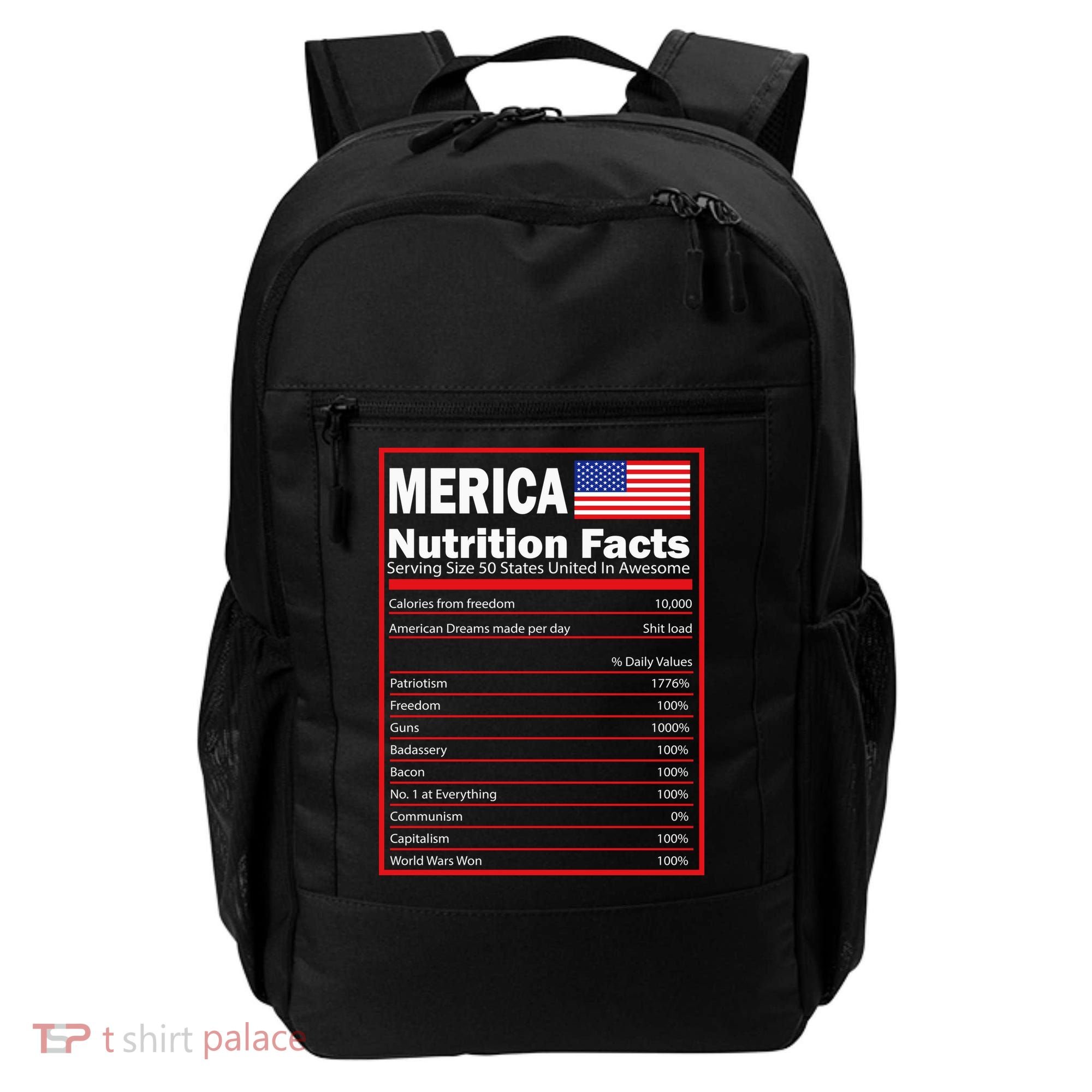 Merica Nutrition Facts Backpack