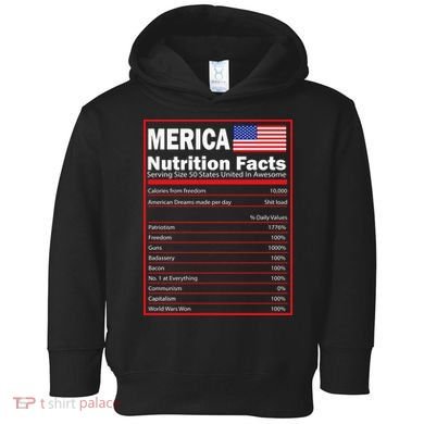Merica Nutrition Facts Toddler Hoodie