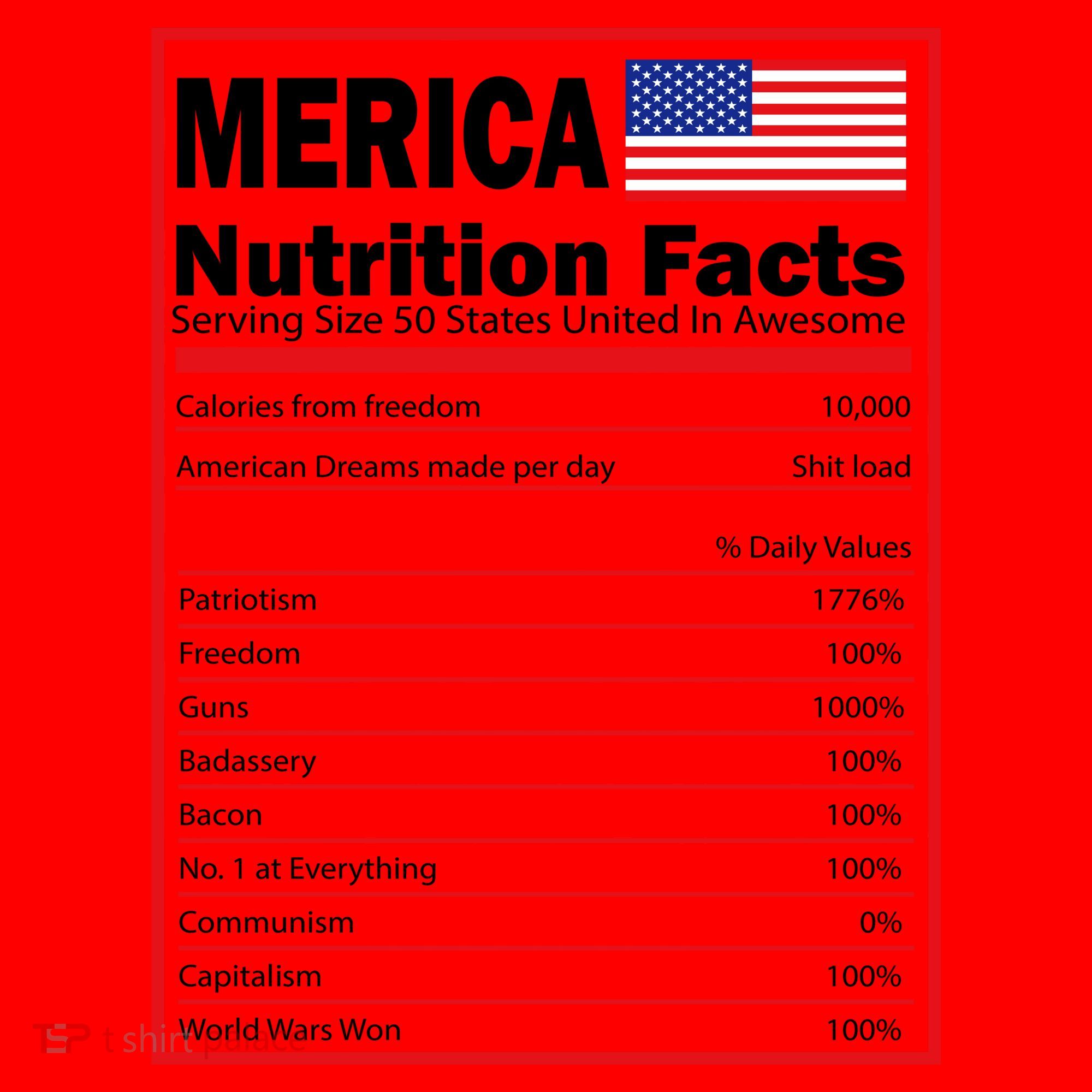 Merica Nutrition Facts Santa Hat