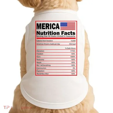 Merica Nutrition Facts Doggie Tank