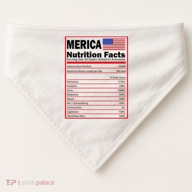 Merica Nutrition Facts USA-Made Doggie Bandana