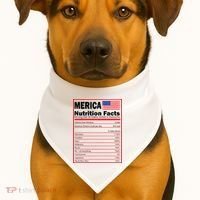 Merica Nutrition Facts USA-Made Doggie Bandana thumb 1