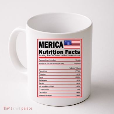 Merica Nutrition Facts Coffee Mug